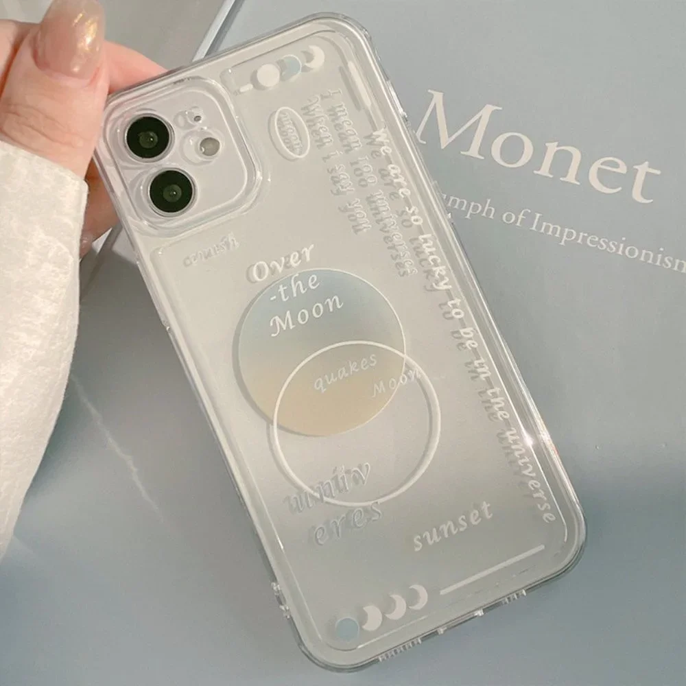 NEW iPhone 13/Pro/Max Moon Pattern Painted Clear iPhone case